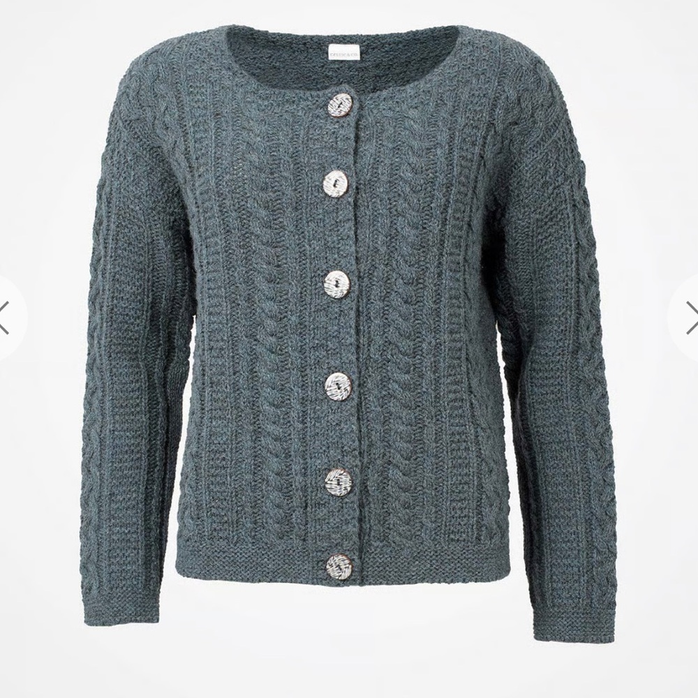 Celtic & Co 100% Pure New Wool The Icon Cable Cardigsn XS